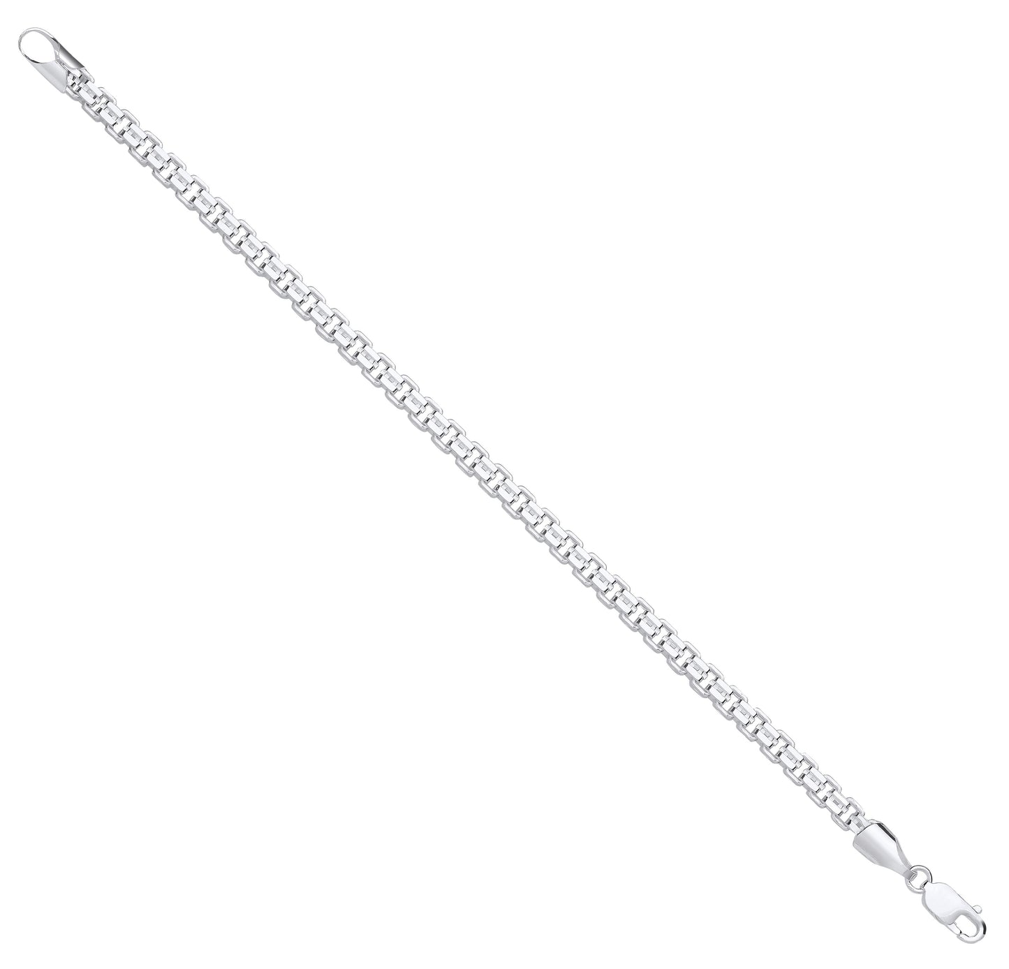 Silver 4.9mm Cage Gents Bracelet