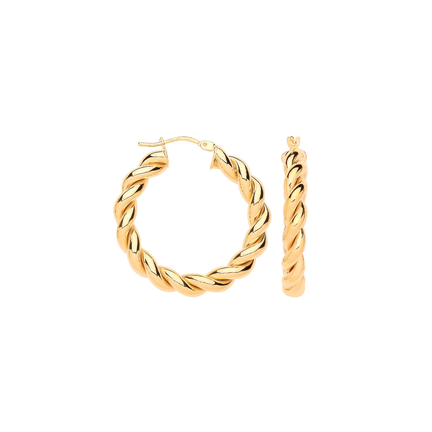 Y/G 30mm Big Twist Hollow Hoops