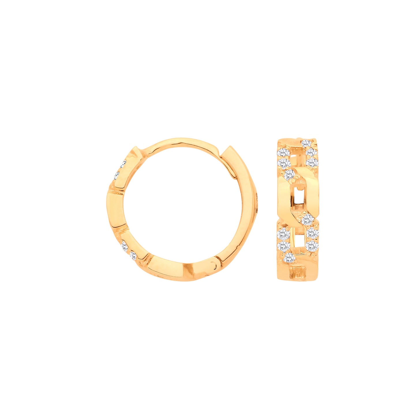 9ct Yellow Gold 0.12ctw Diamond Huggie Earrings