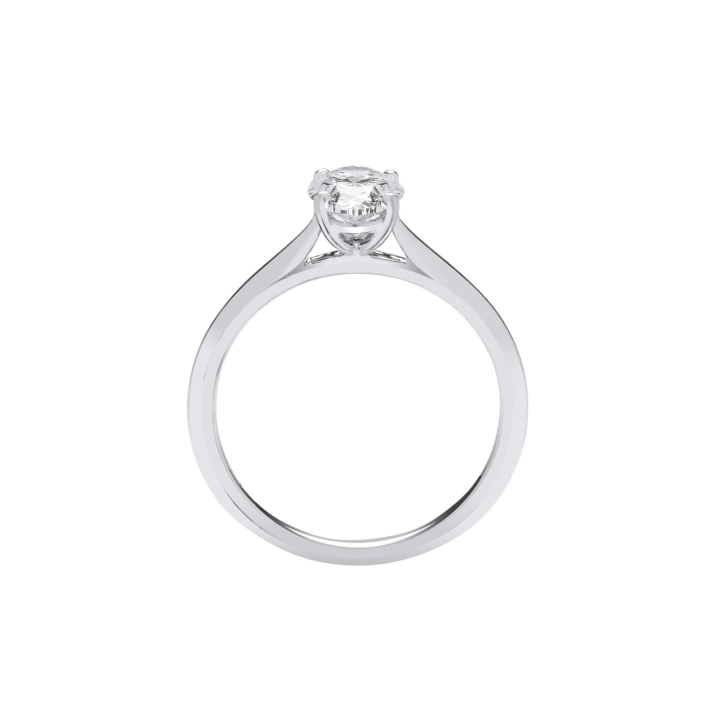 18ct White Gold 1.00ctw Oval Cut LAB GROWN Diamond Ring IGI Certified