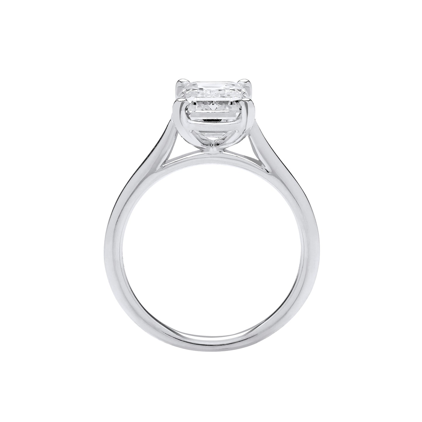 18ct White Gold 3.00ctw Emerald Cut LAB GROWN Diamond Ring IGI Certified