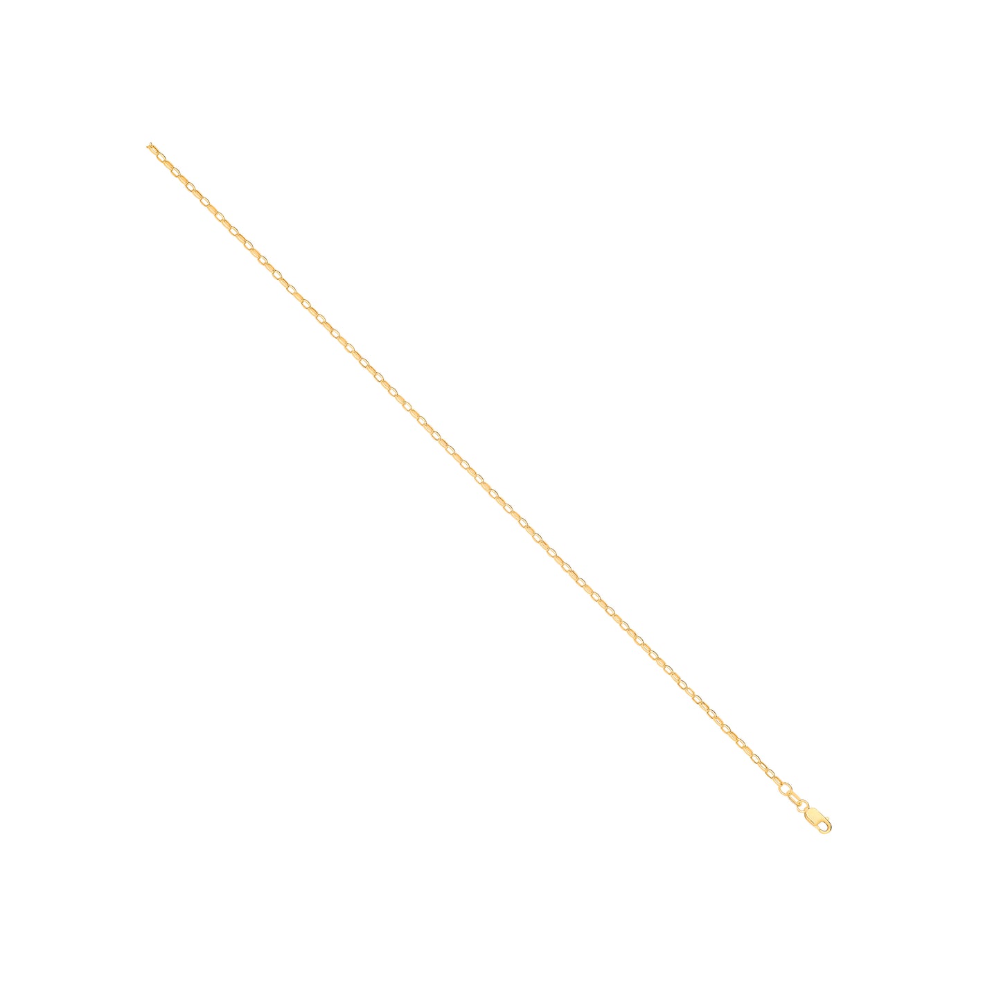 14ct Y/G Hollow Oval Faceted Belcher 2.2mm Chain