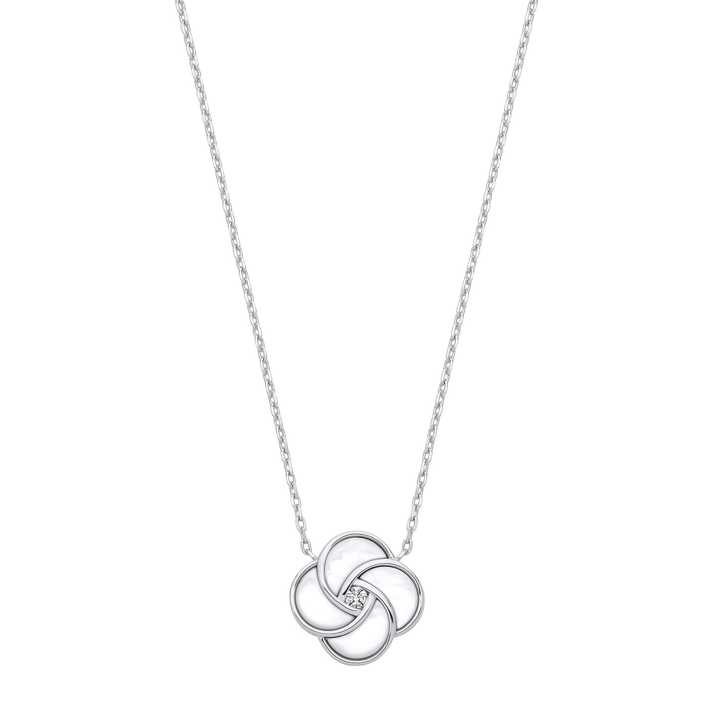Silver White Shell Swirl Necklace