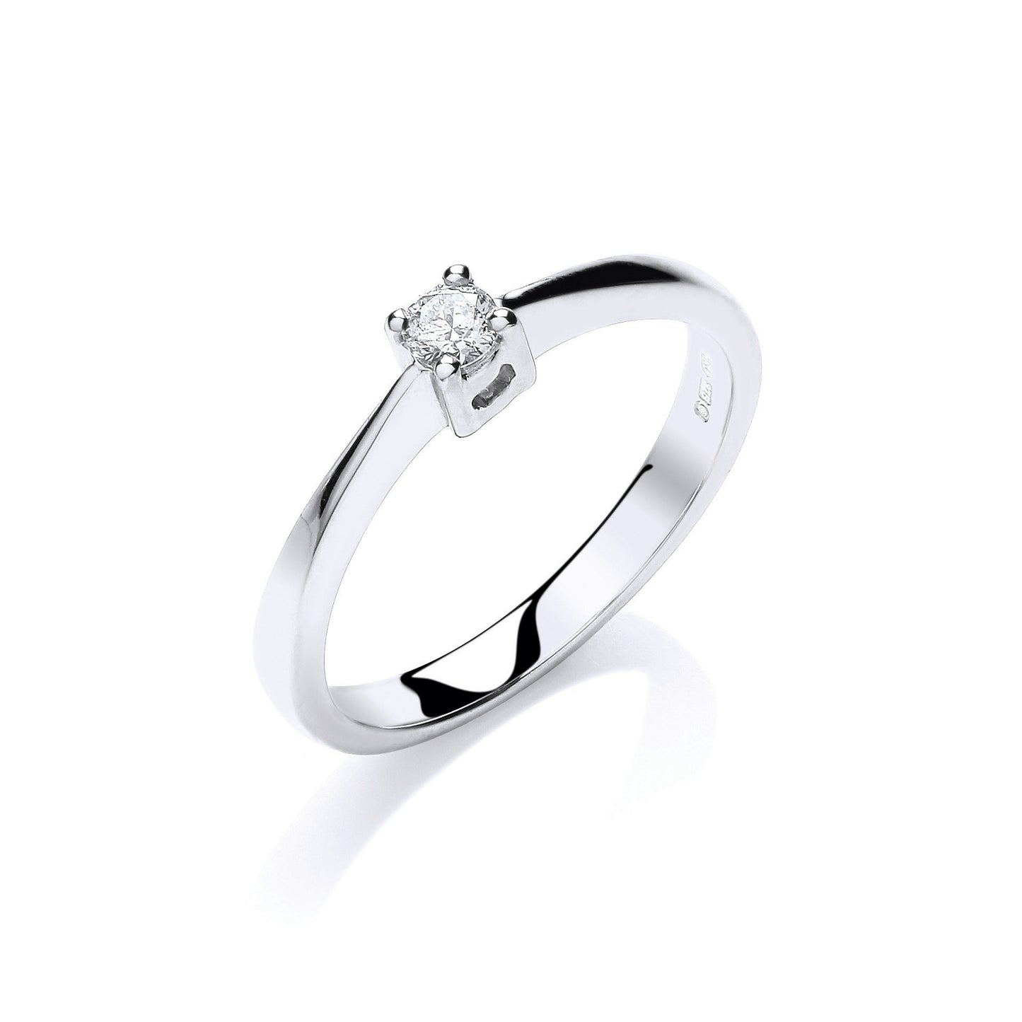 9ct W/G 0.10ct Solitaire Ring