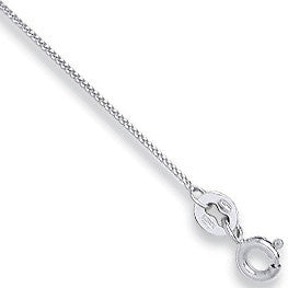 18ct W/G 0.9mm Curb Chain