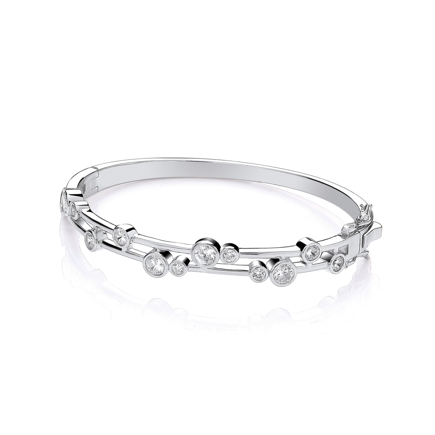 Timeless Rubover set CZs Ladies J-Jaz Bangle