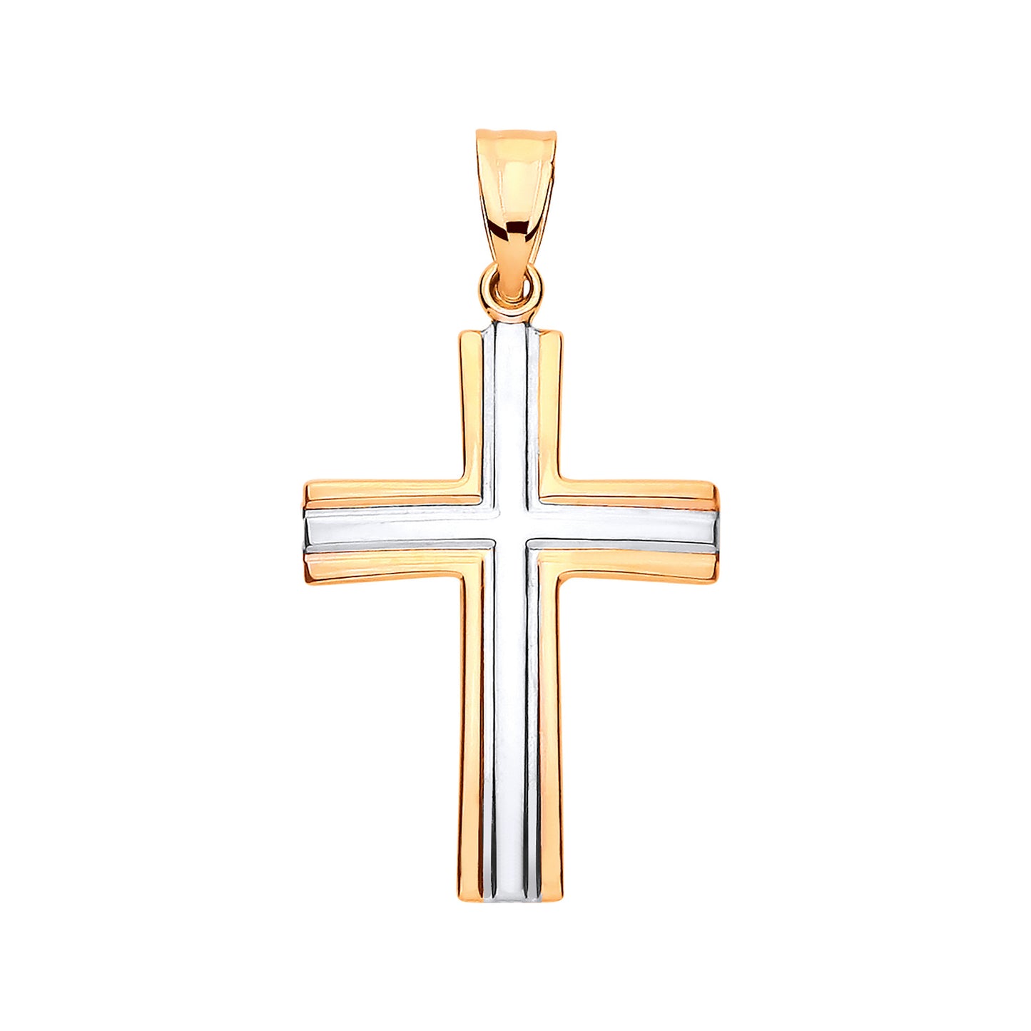 Y/G Two Colour Hollow Cross