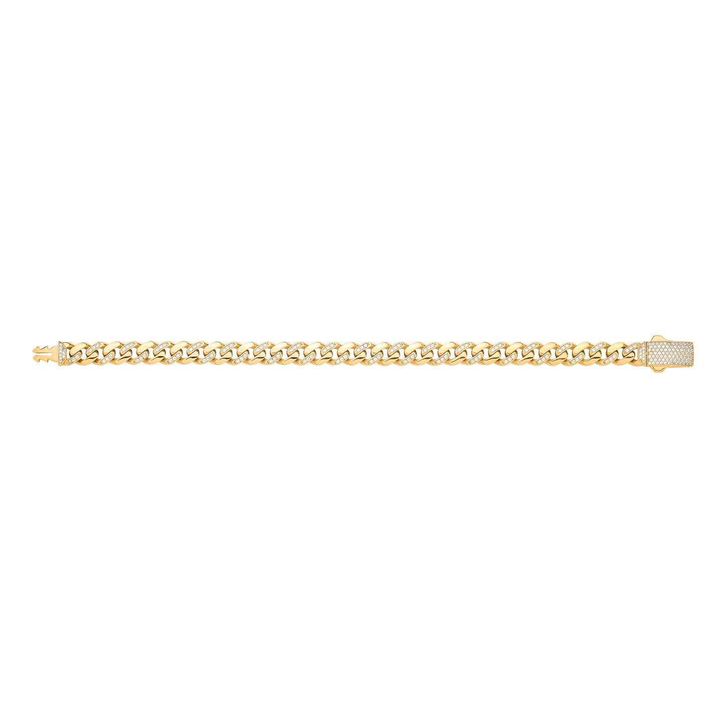 Y/G Cz Curb 8mm Gents Bracelet