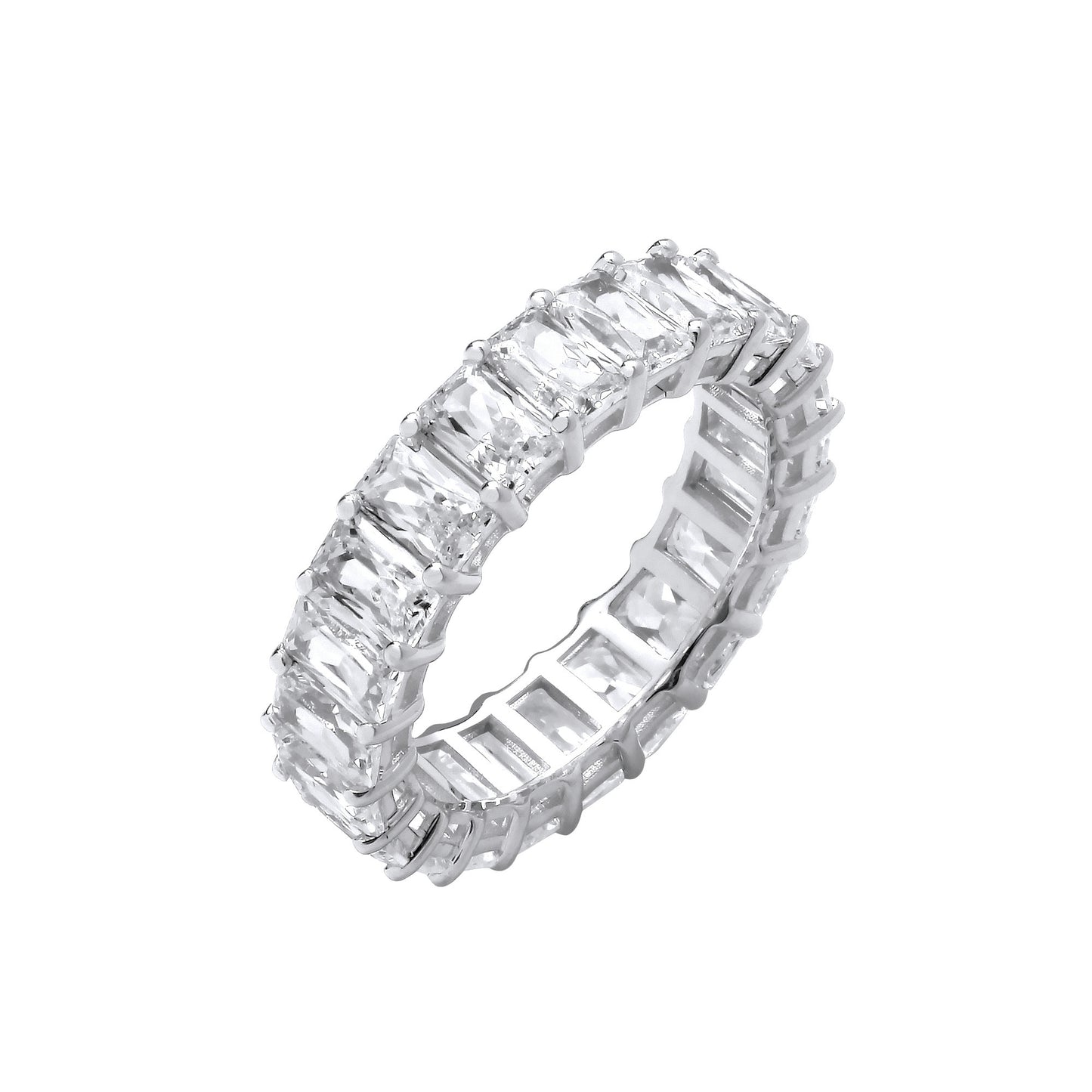 18ct White Gold 6.70ctw Radiant Cut Lab Grown Diamond Eternity Ring IGI Certified