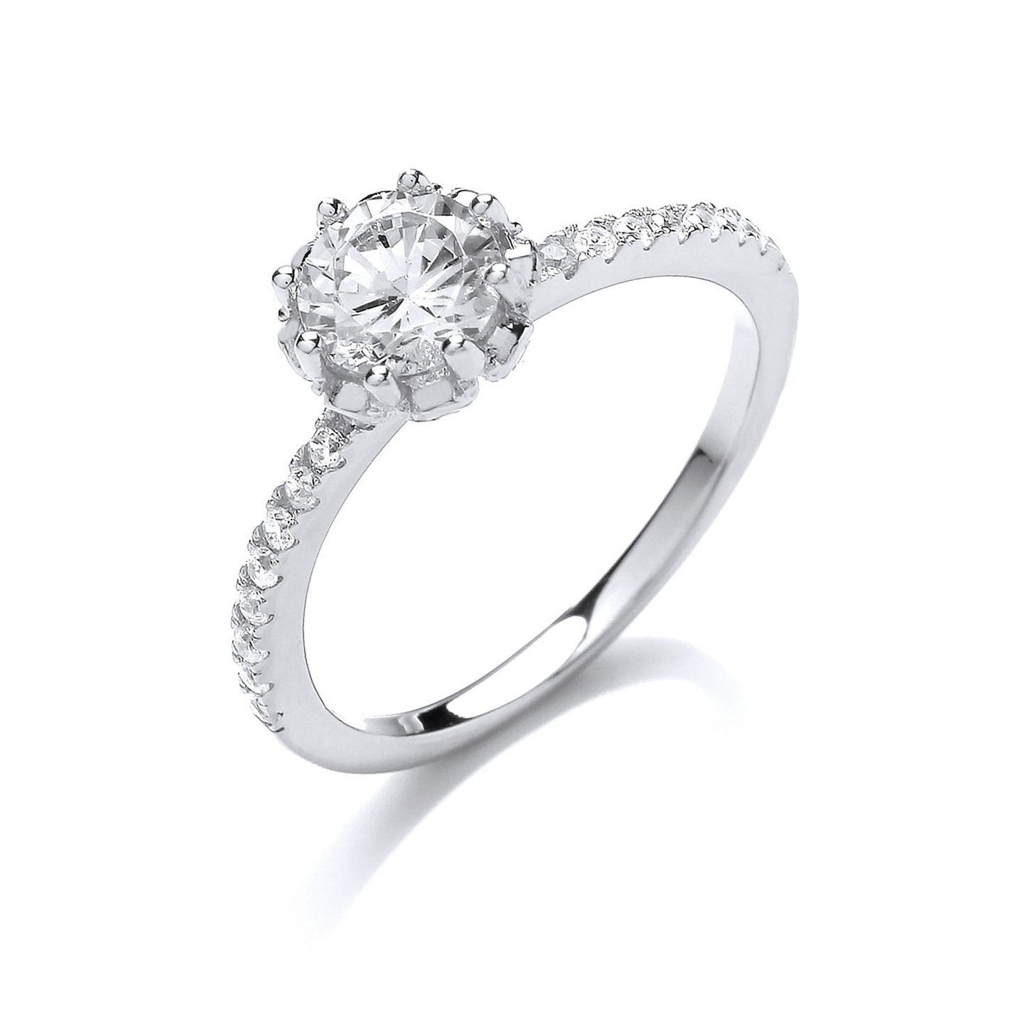 Silver Solitare Cz Ring