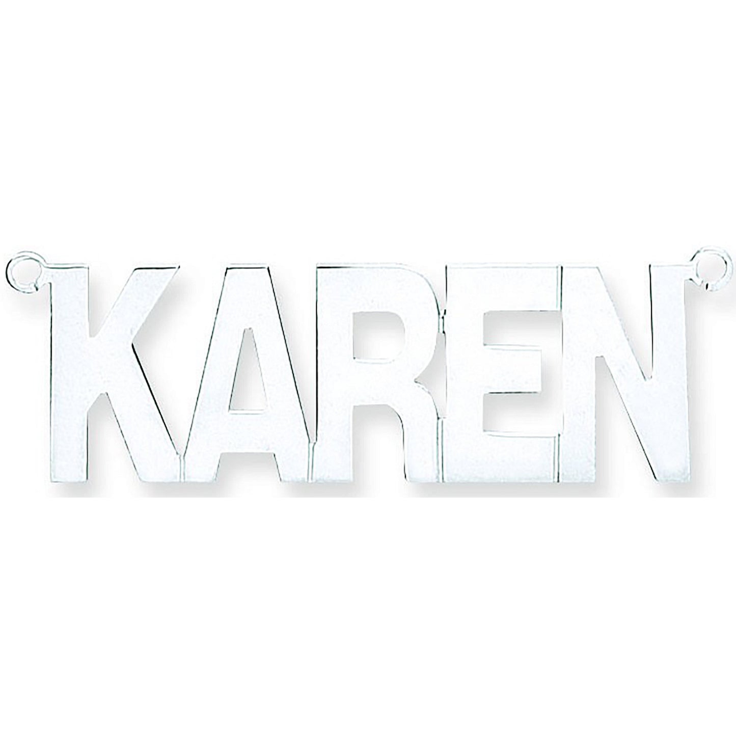 Silver Large Block Style Nameplate with 16"/18"/20" chain