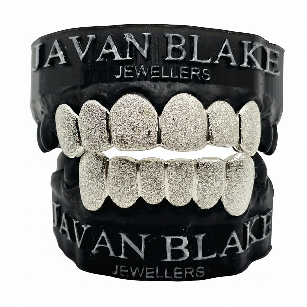Diamond-Dusted Sterling Silver Grillz Set – Javan Blake Jewellers