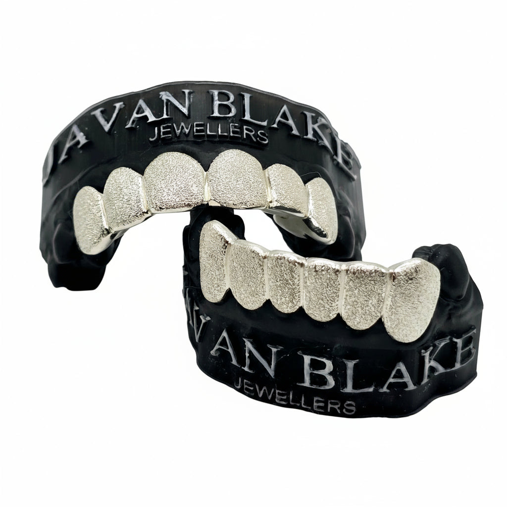 Diamond-Dusted Sterling Silver Grillz Set – Javan Blake Jewellers