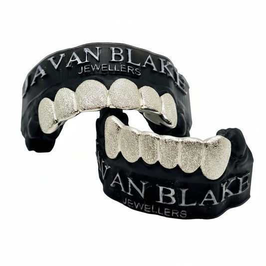 Diamond-Dusted Sterling Silver Grillz Set – Javan Blake Jewellers