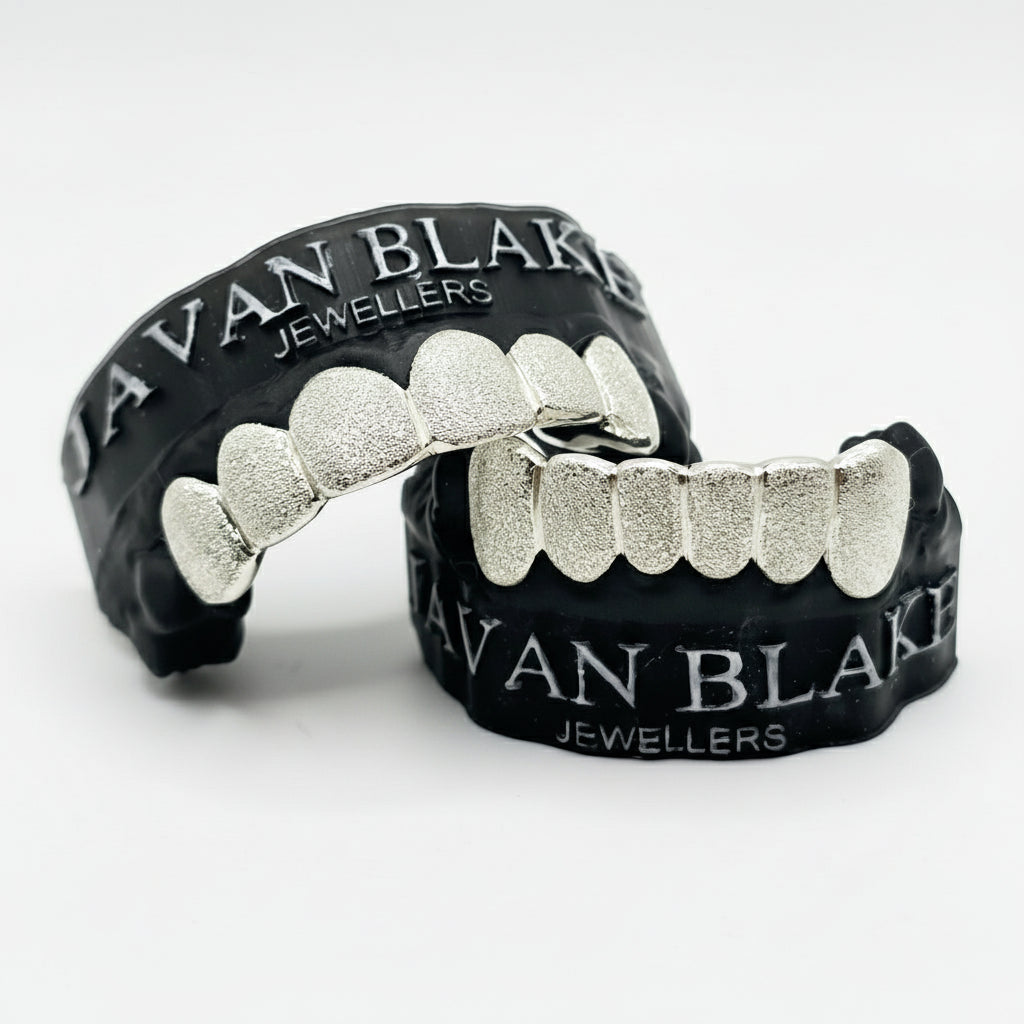 Diamond-Dusted Sterling Silver Grillz Set – Javan Blake Jewellers