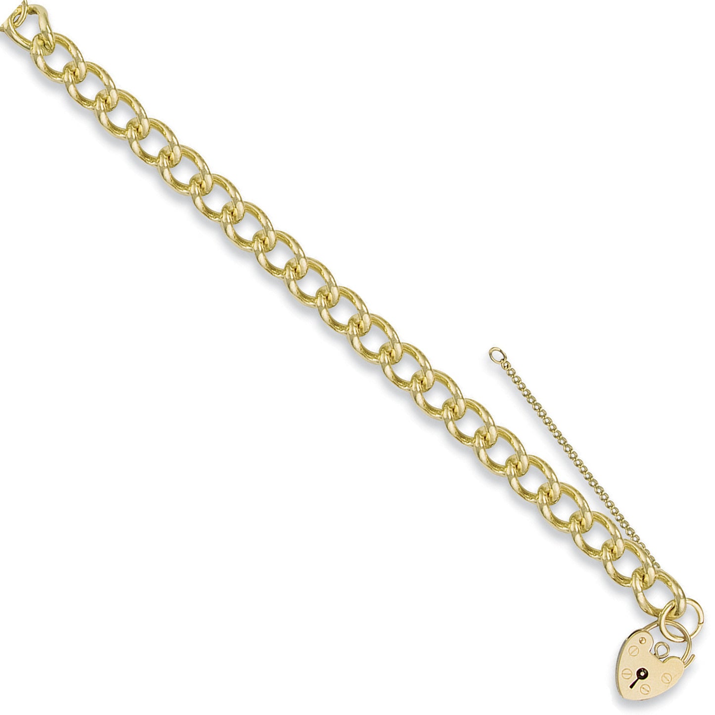 Y/G Open Curb & Padlock Charm Bracelet