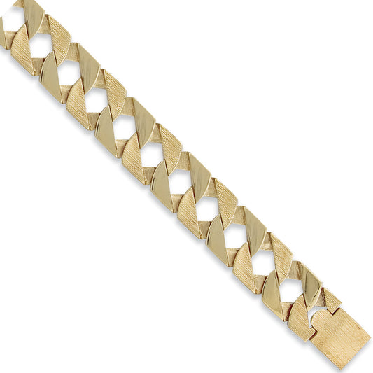 Y/G Plain & Bark Casted 22mm Curb Bracelet