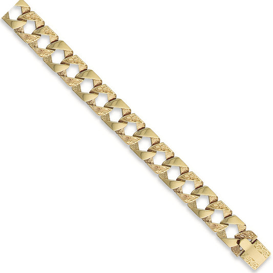 Y/G 15mm Plain & Patterned Casted Curb Bracelet