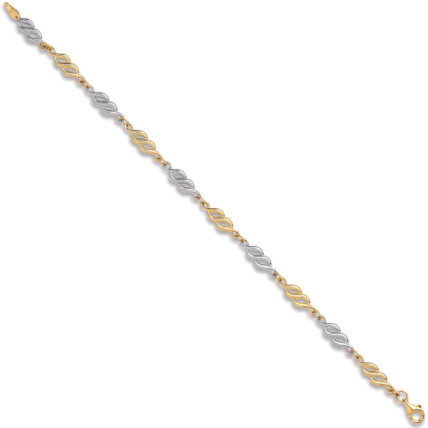 W & Y/G Fancy Hollow Link Bracelet