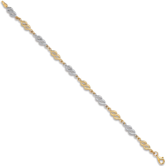 W & Y/G Fancy Hollow Link Bracelet