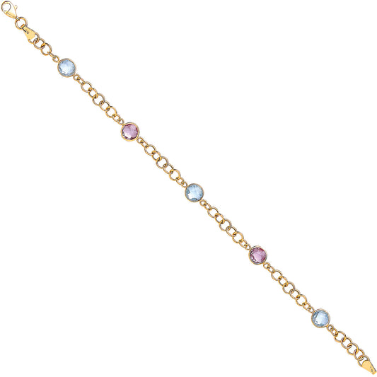 Y/G Genuine Amethyst & Blue Topaz Bracelet