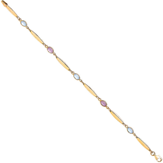 Y/G Ladies Bracelet With Amethyst & Blue Topaz