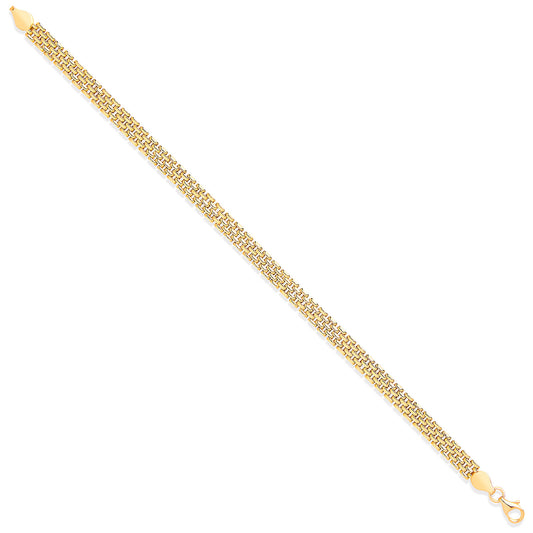 Y/G Panther Link 5 Row Ladies Bracelet