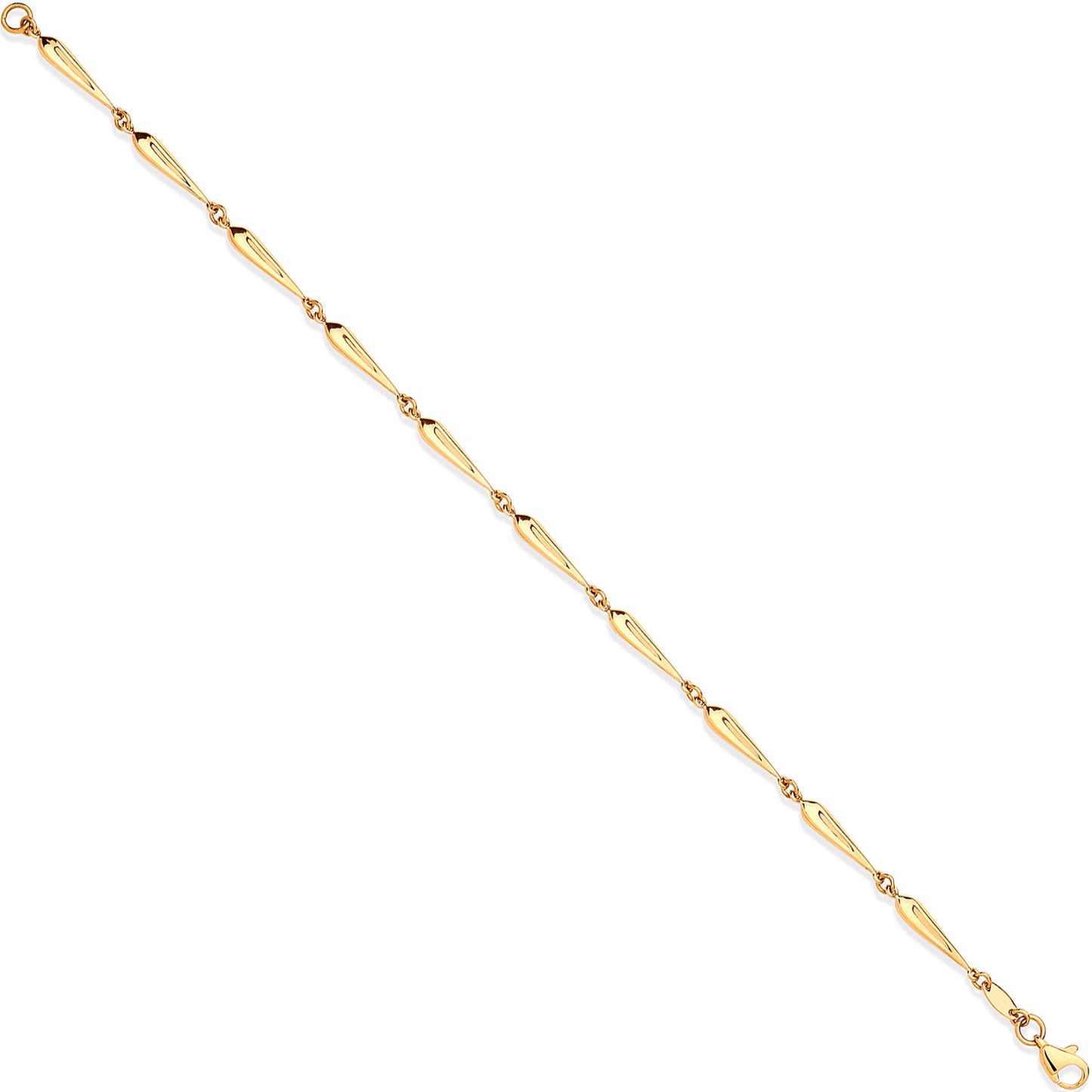 Y/G Elongated Teardrop Link Ladies Bracelet