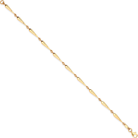 Y/G Elongated Teardrop Link Ladies Bracelet