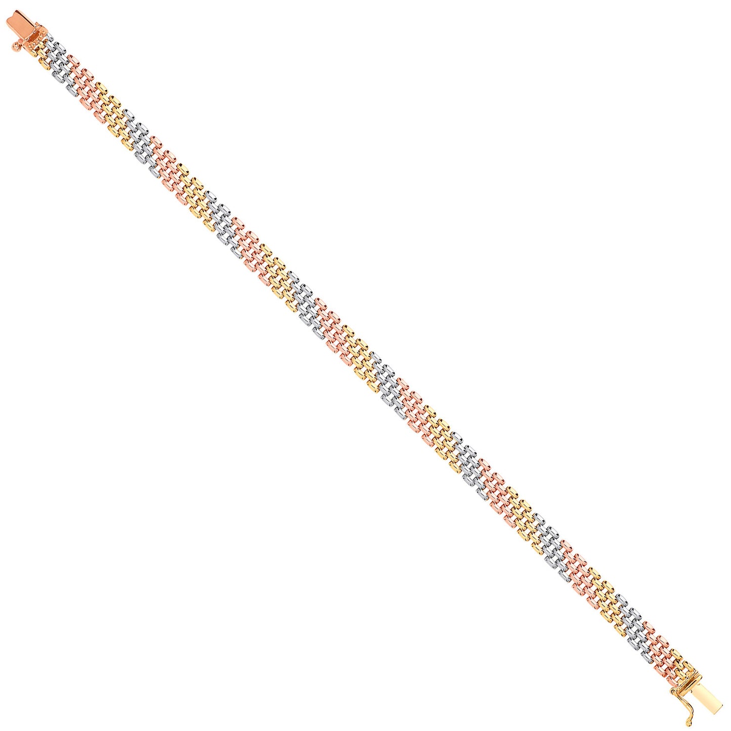 Y, W & R/G Panther Link Ladies Bracelet