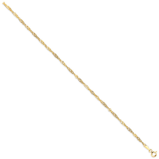 Y/G 2.3mm Hollow Singapore Chain