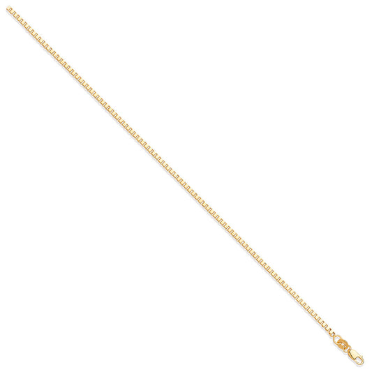 Y/G 2.1mm Hollow Square Cut Box Chain