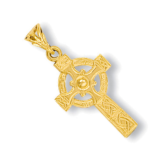 Y/G Engraved Casted Cross