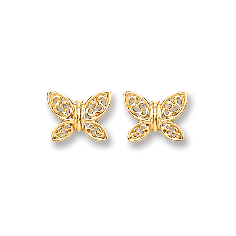 9ct Gold Butterfly Studs