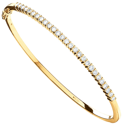9ct Yellow Gold 1.10ctw Diamond Bangle