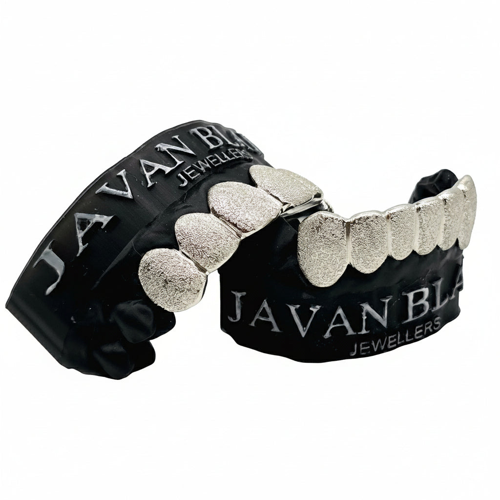 Diamond-Dusted Sterling Silver Grillz Set – Javan Blake Jewellers