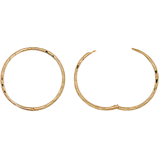 9ct Y/G 16mm D/C Hinged Sleepers