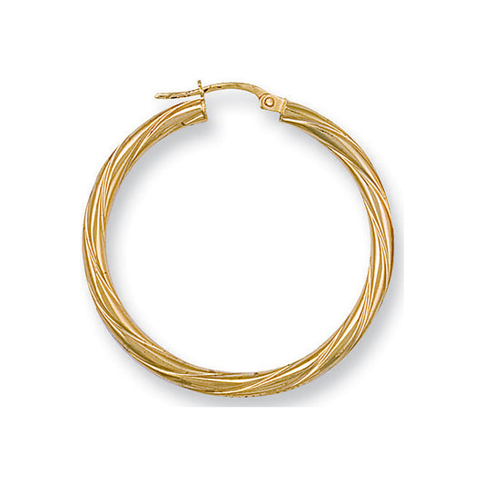 Y/G 36mm Twisted Hoop Earrings