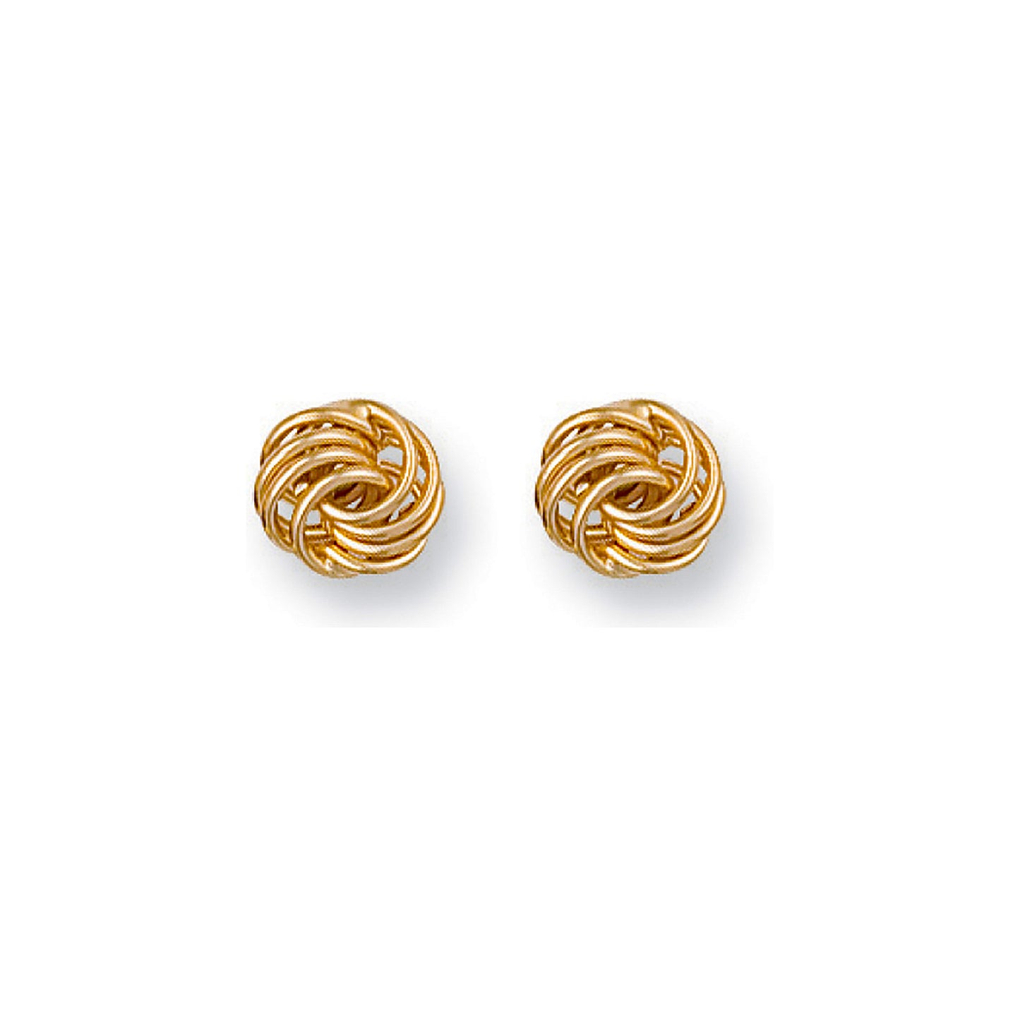 Y/G 8mm Fancy Knot Stud Earrings