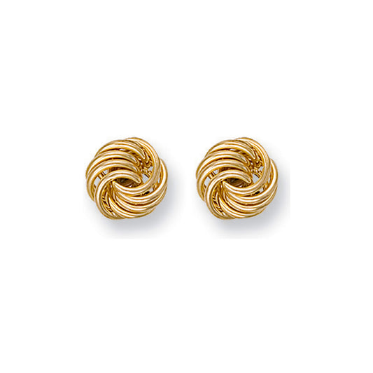 Y/G 10mm Fancy Knot Stud Earrings