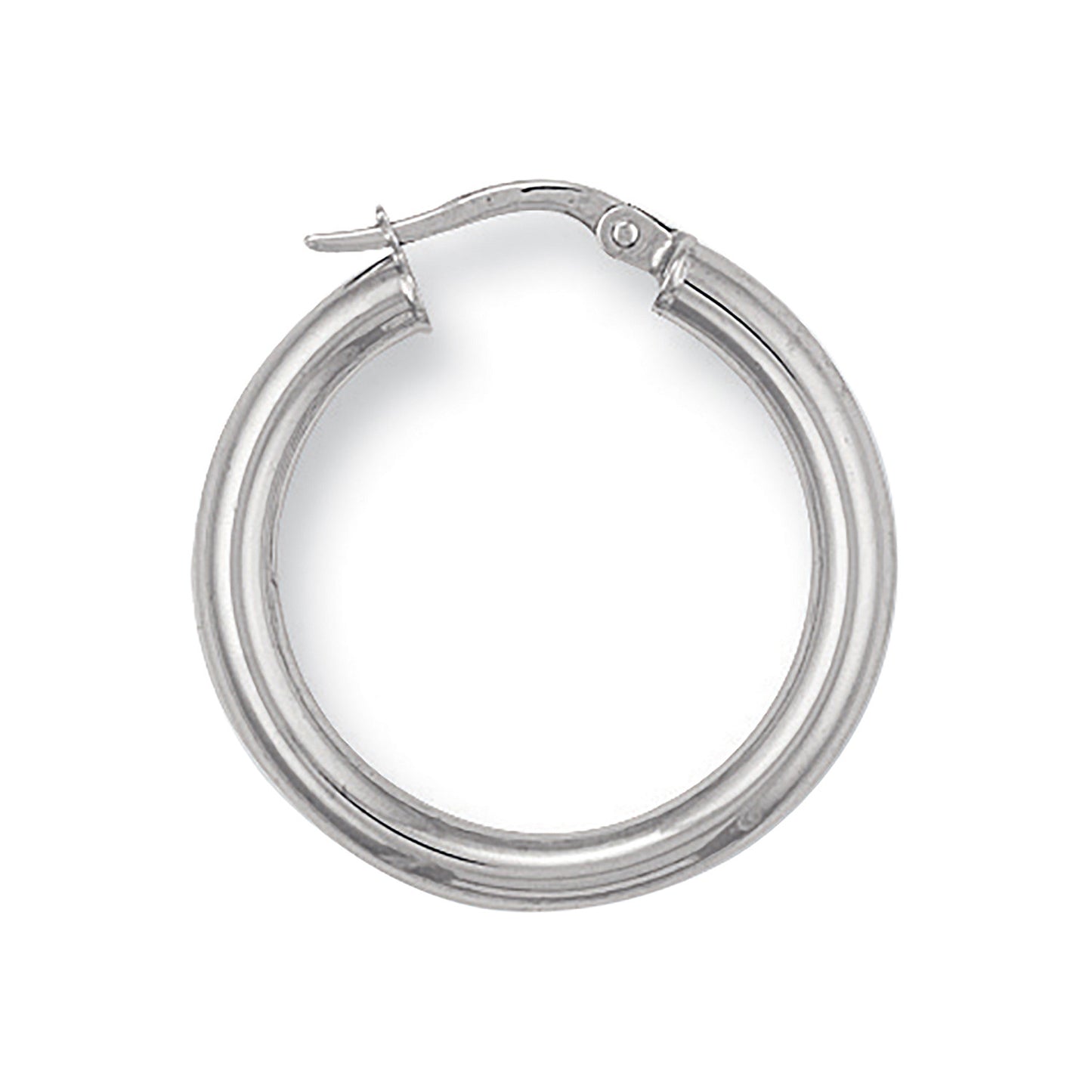 W/G 25mm Round Tube Hoop Earrings