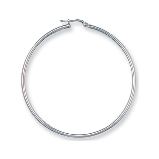 W/G 50mm Round Tube Hoop Earrings