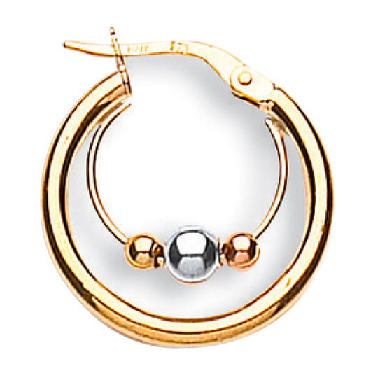 Y W & R/G 20mm Fancy Hoop Earrings