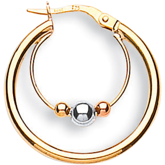 Y W & R/G 25mm Fancy Hoop Earrings