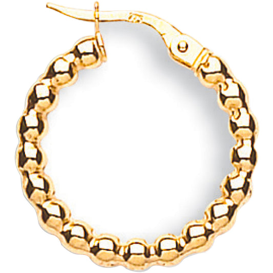 Y/G Fancy Beaded 21mm Hoop Earrings