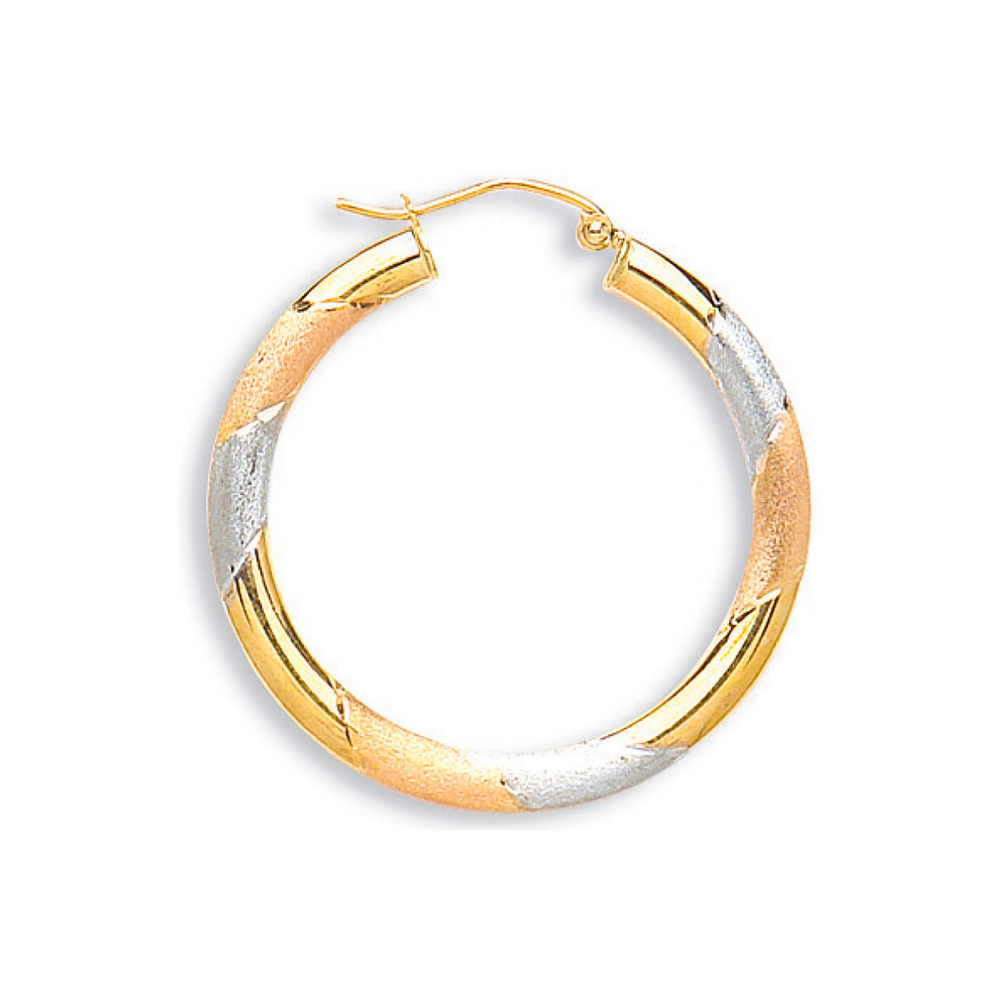 Y W & R/G D/C 30mm Hoop Earrings