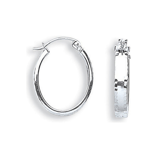 W/G D/C Oval Hoop Earrings