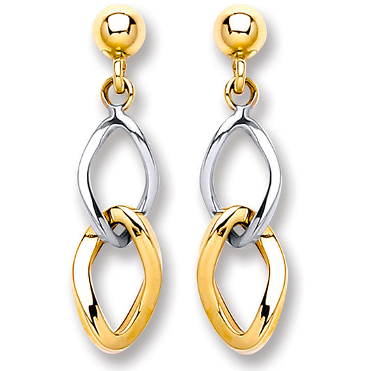 W & Y/G Drop Earrings