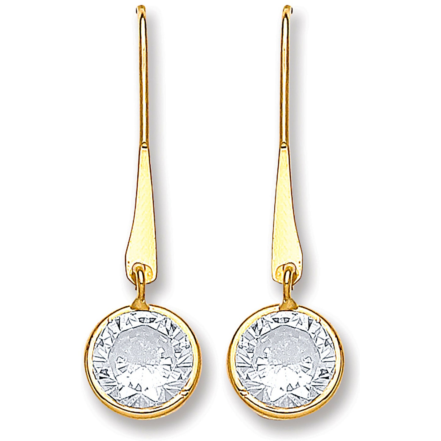 Y/G Cz Drop Hook Style Earrings