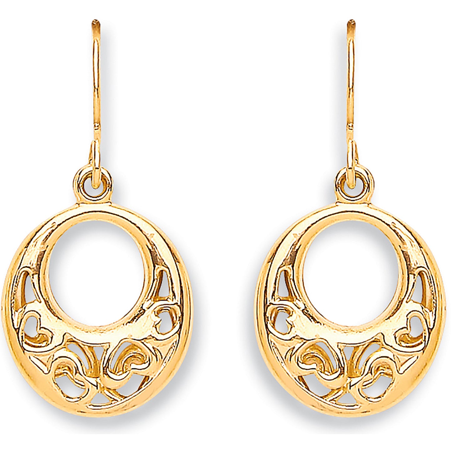 Y/G Hook Drop Heart Earrings